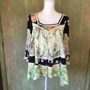 Vanessa Virginia Anthropologie UK Garden Print Top Size US4